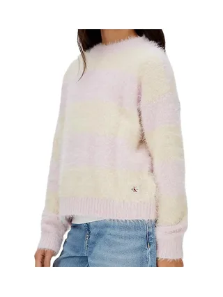 Pull Jaune/Rose Fille Calvin Klein Jeans Ck Stripe 2