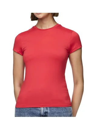 T-Shirt Rouge Femme Pieces Fylla 1