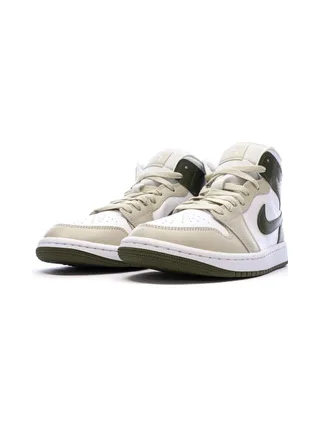 Baskets Beige/Kaki Mixte NIKE Air Jordan 1 Mid Rose 6