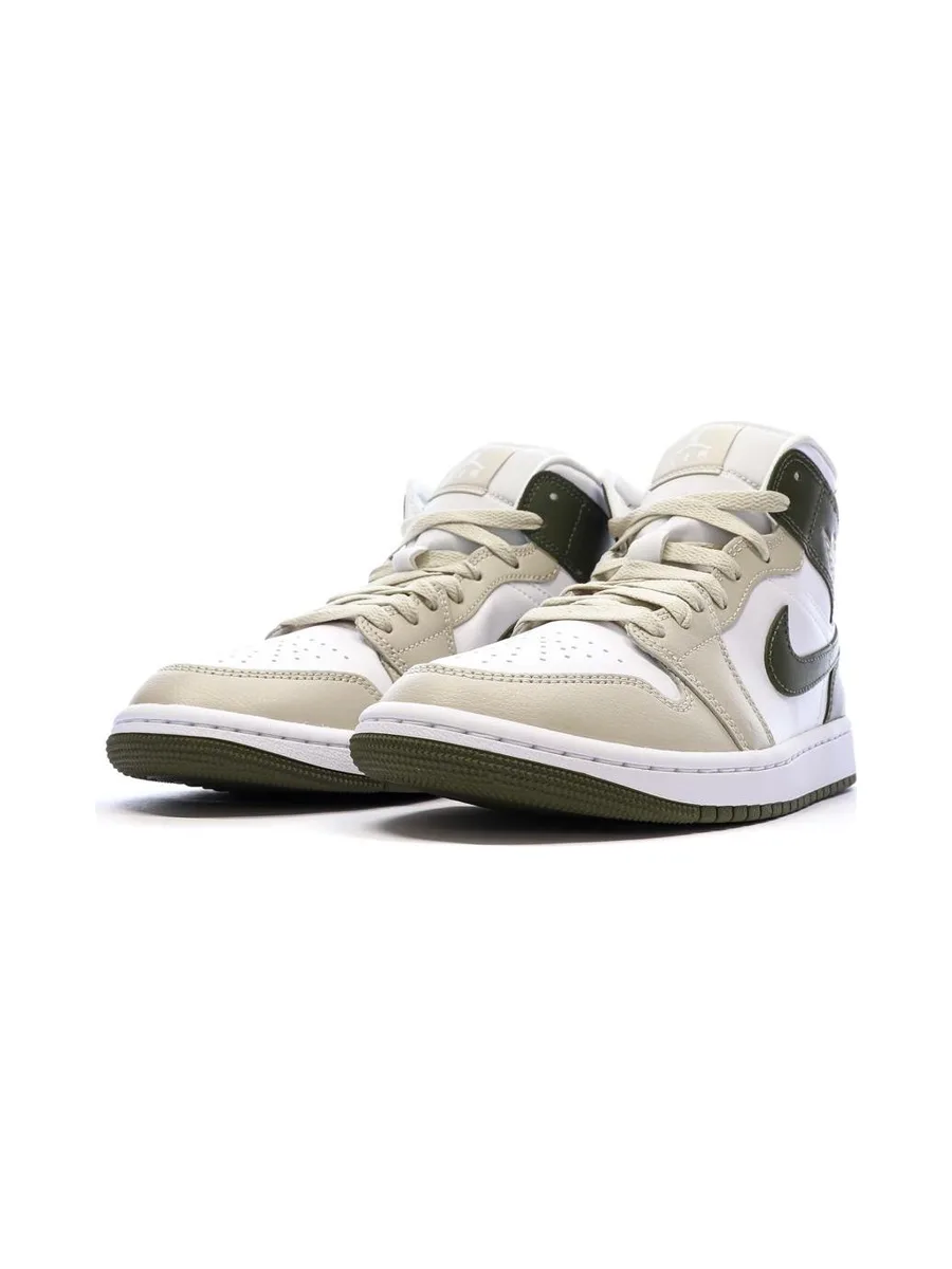 Baskets Beige/Kaki Mixte NIKE Air Jordan 1 Mid Rose 7