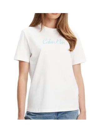 T-shirt Blanc Femme Calvin Klein Jeans Ss 20s Classic Logo 1