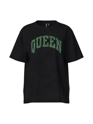 T-Shirt Gris/Vert Femme Pieces Celoise 1