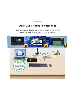 StarTech.com 150UE-USB4DOCKTRIPLE laptop dock/port replicator 12
