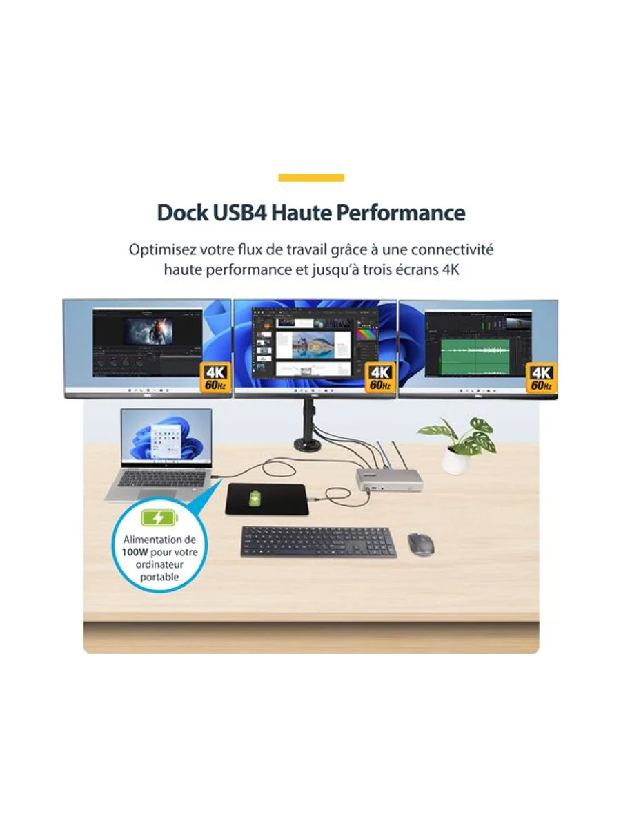 StarTech.com 150UE-USB4DOCKTRIPLE laptop dock/port replicator 12