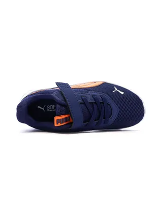 Baskets Marines/Oranges Garçon Puma Flexfocus 4