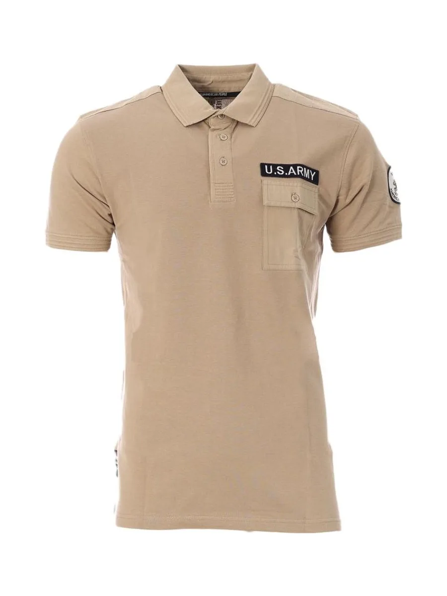 Polo Beige Homme American People Paf 2