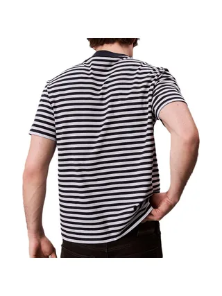 T-Shirt à Rayure Bleu/Gris Homme Calvin Klein Jeans 20s Stripe 2