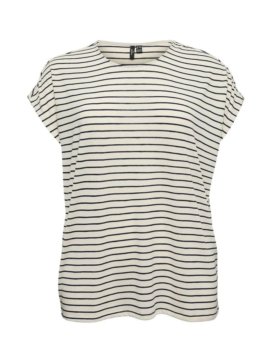 T-Shirt Beige/Noir Femme Vero Moda Cholli 2
