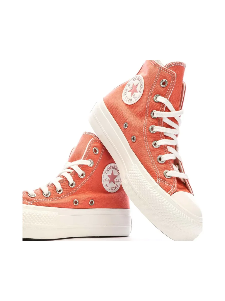 Baskets Oranges Femme Converse Chuck Taylor All Star Lift 7