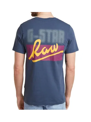 T-shirt Bleu Homme G-Star Raw D23730 2