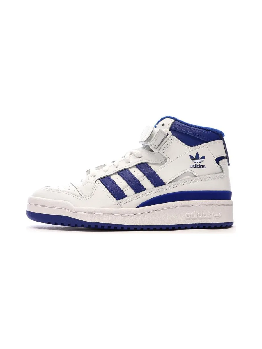 Baskets Blanches/Bleu Garçon Adidas Forum Mid 2
