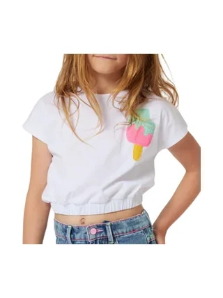 T-Shirt Blanc Fille Billieblush U20073 1