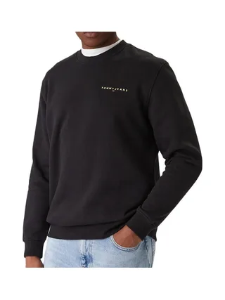 Sweat Noir Homme Tommy Hilfiger Linear Crew 1