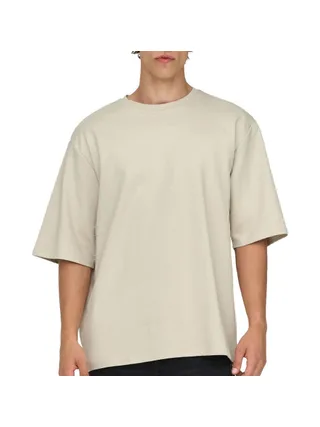 T-Shirt Beige Homme Only & Sons Print 1