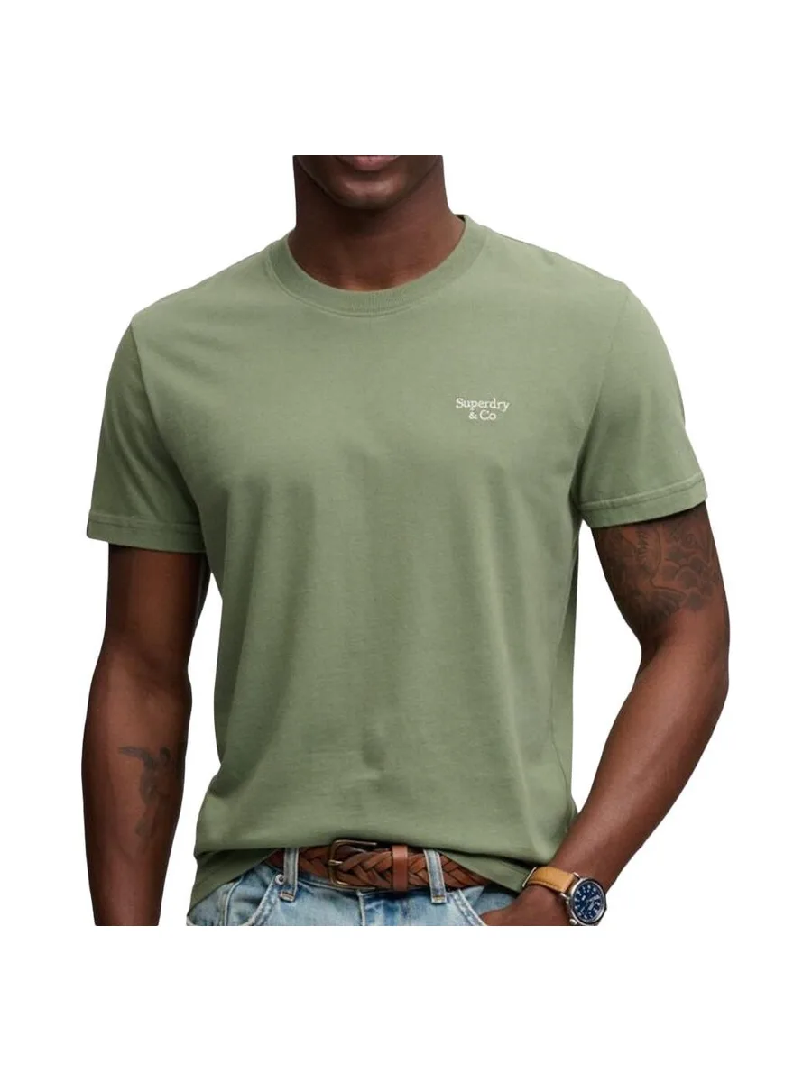 T-Shirt Kaki Homme Superdry Essential Serif 2