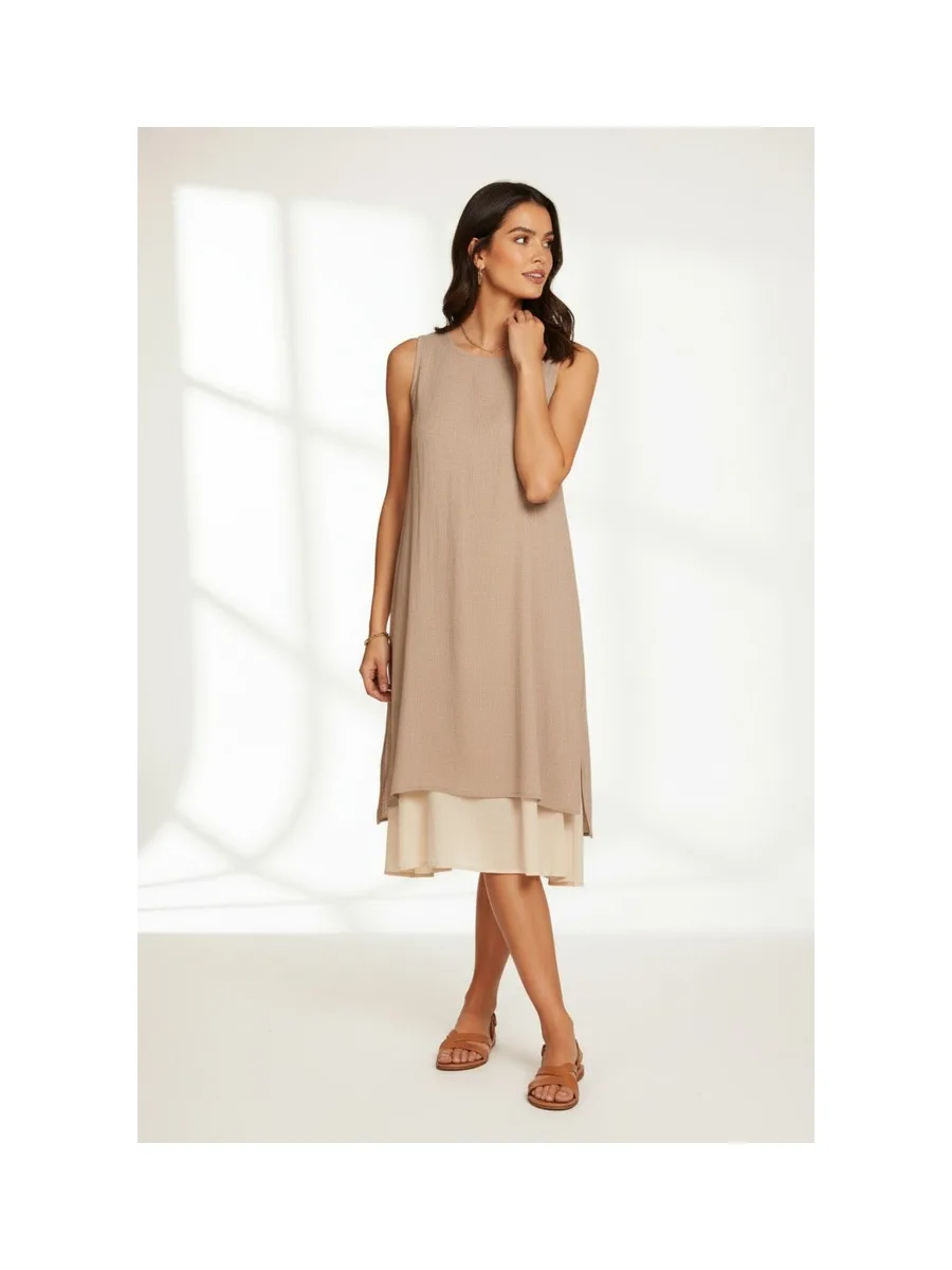 Robes doublé décontractées col v  S/M 7