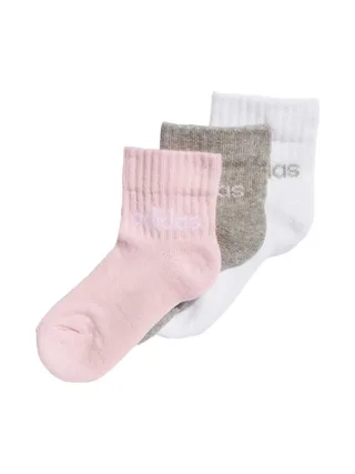 X3 Paires de Chaussettes Blanc/Rose/Gris Fille Adidas Kids 1