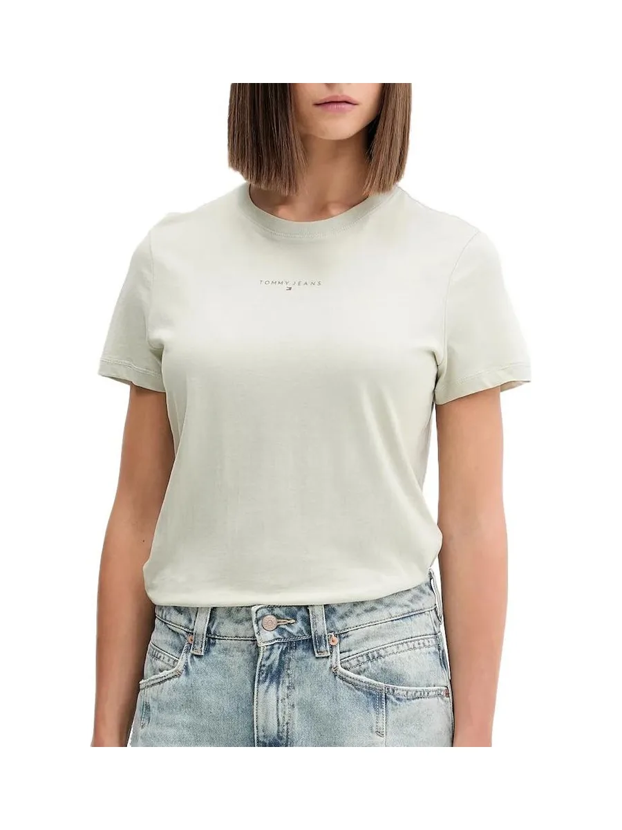 T-Shirt Vert Femme Tommy Hilfiger Linear 2