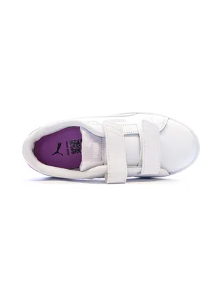 Baskets Blanc/Rose Fille Puma Smash 3.0 4