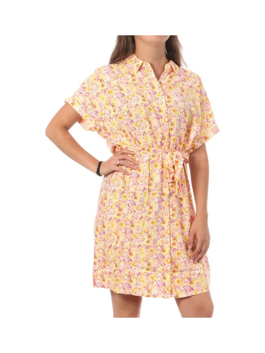 Robe Chemise Blanc/Jaune Femme Vero Moda Easy 1