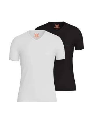 x2 T-Shirt Noir/Blanc Homme Kaporal JIFT 1