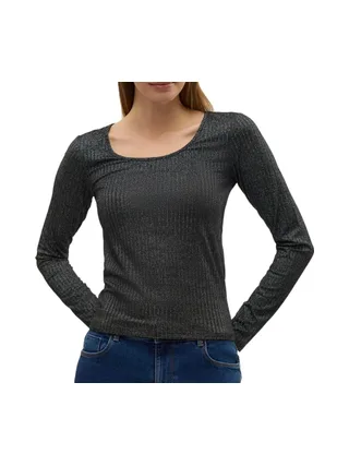 T-shirt Manches Longues Gris Foncé Femme Vero Moda Cora 1