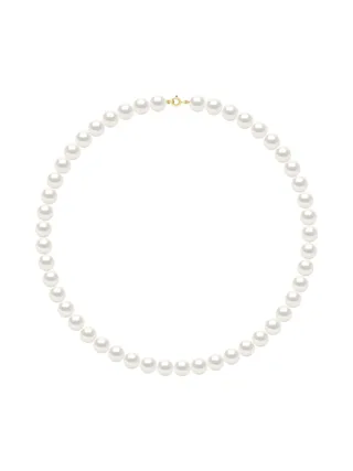 Collier Véritables Perles d'Eau Douce Rondes 10-11 mm — Or Jaune 375 Millièmes — 50 cm 1