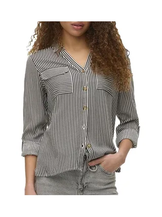 Chemise Chocolat/Blanc Femme Vero Moda Bumpy 1
