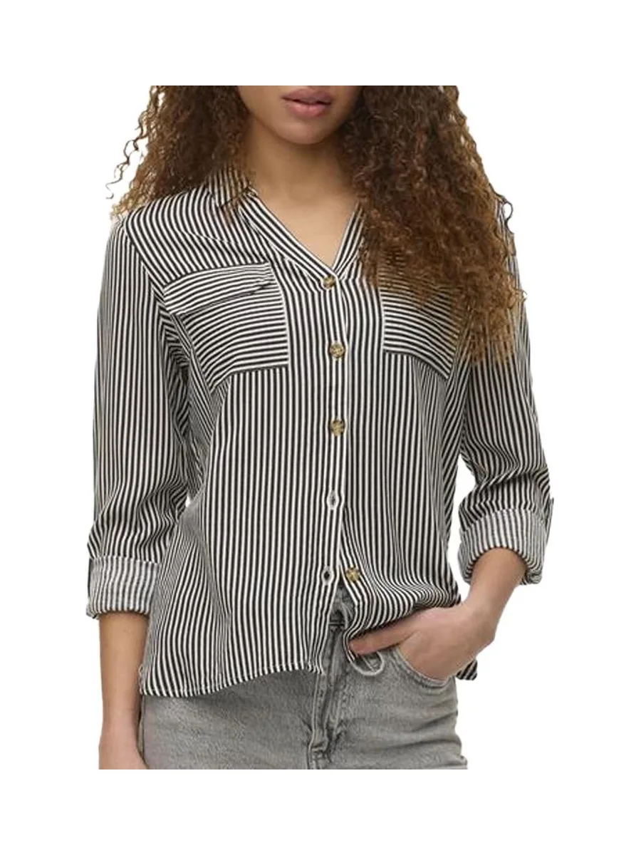 Chemise Chocolat/Blanc Femme Vero Moda Bumpy 2