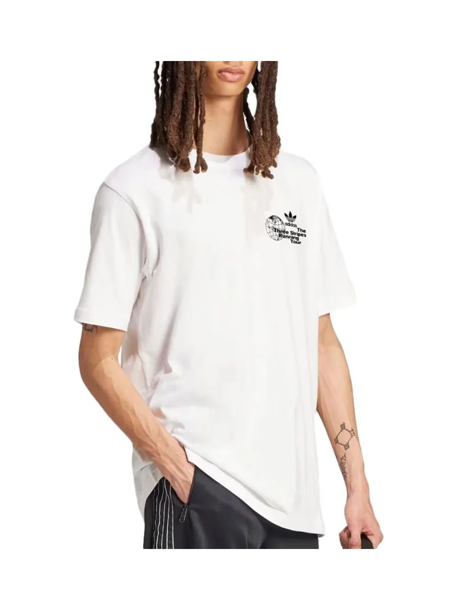T-Shirt Blanc Homme Adidas Poster 1