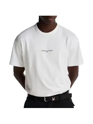 T-Shirt Blanc Homme Tommy Hilfiger Linear0 1