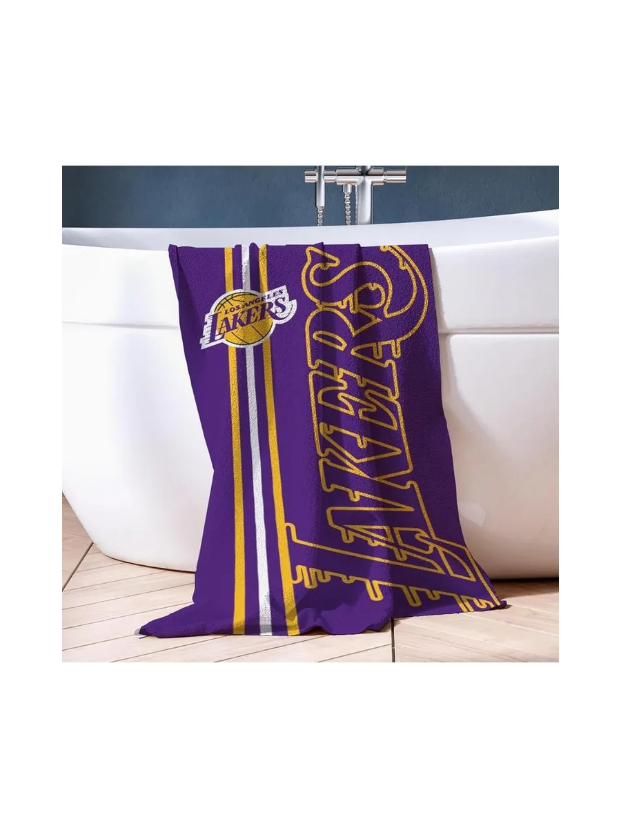 Serviette Violette/Jaune Garçon Sport Zone Lakers 3