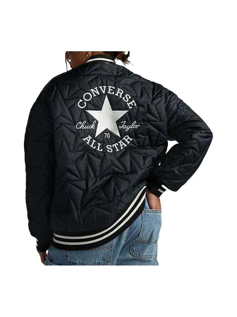 Blouson Noir Femme Converse Padded 3