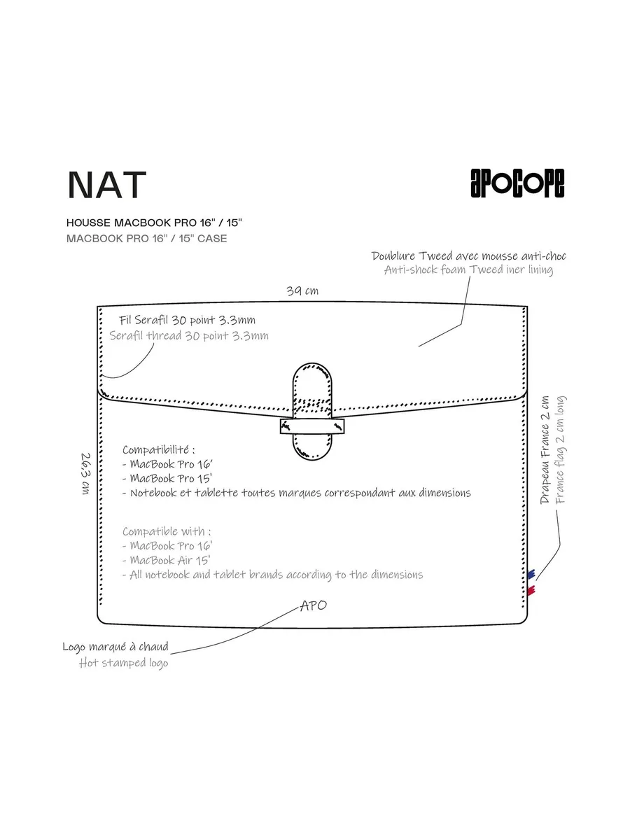 NAT - Housse MacBook Pro 13" / Air 13" en liège - Naturel 145