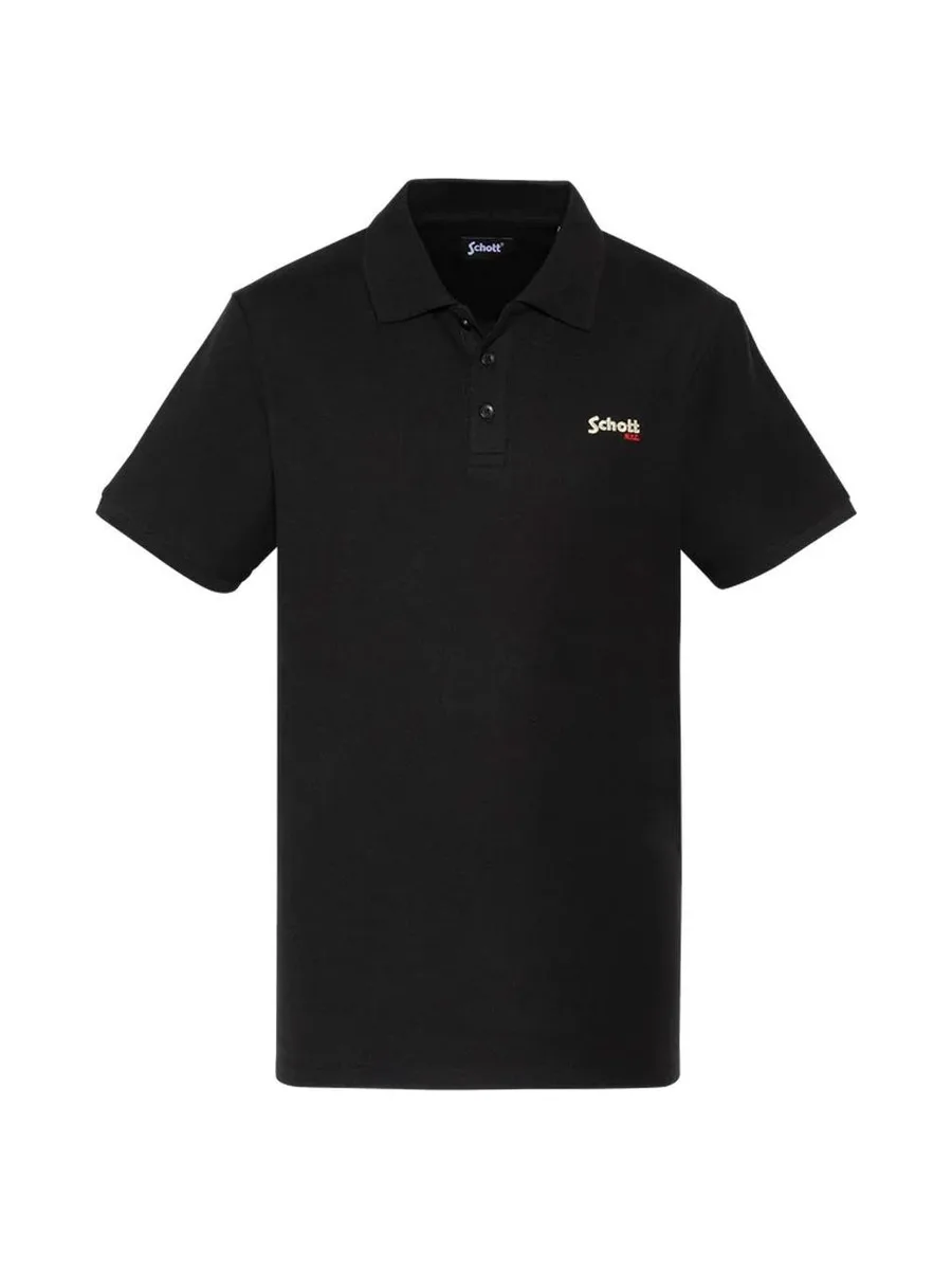 Polo Noir Homme Schott PS0022 2