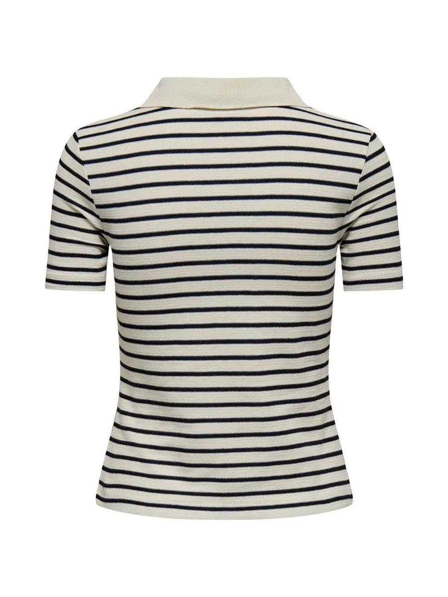 T-Shirt Beige/Marine Femme JDY Roma 3