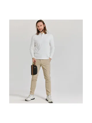 TONY - Trousse de toilette en cuir véritable et toile enduite - Bleu 32
