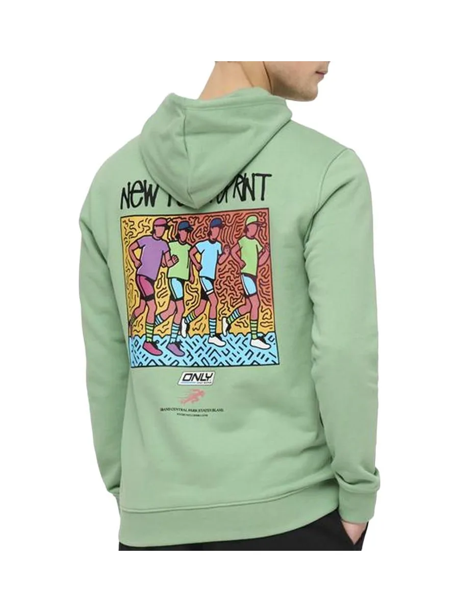 Sweat Vert Homme Only & Sons Print Logo 3