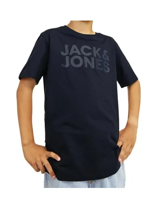 T-shirt Marine Garçon Jack & Jones Logo TeeNVZ 1