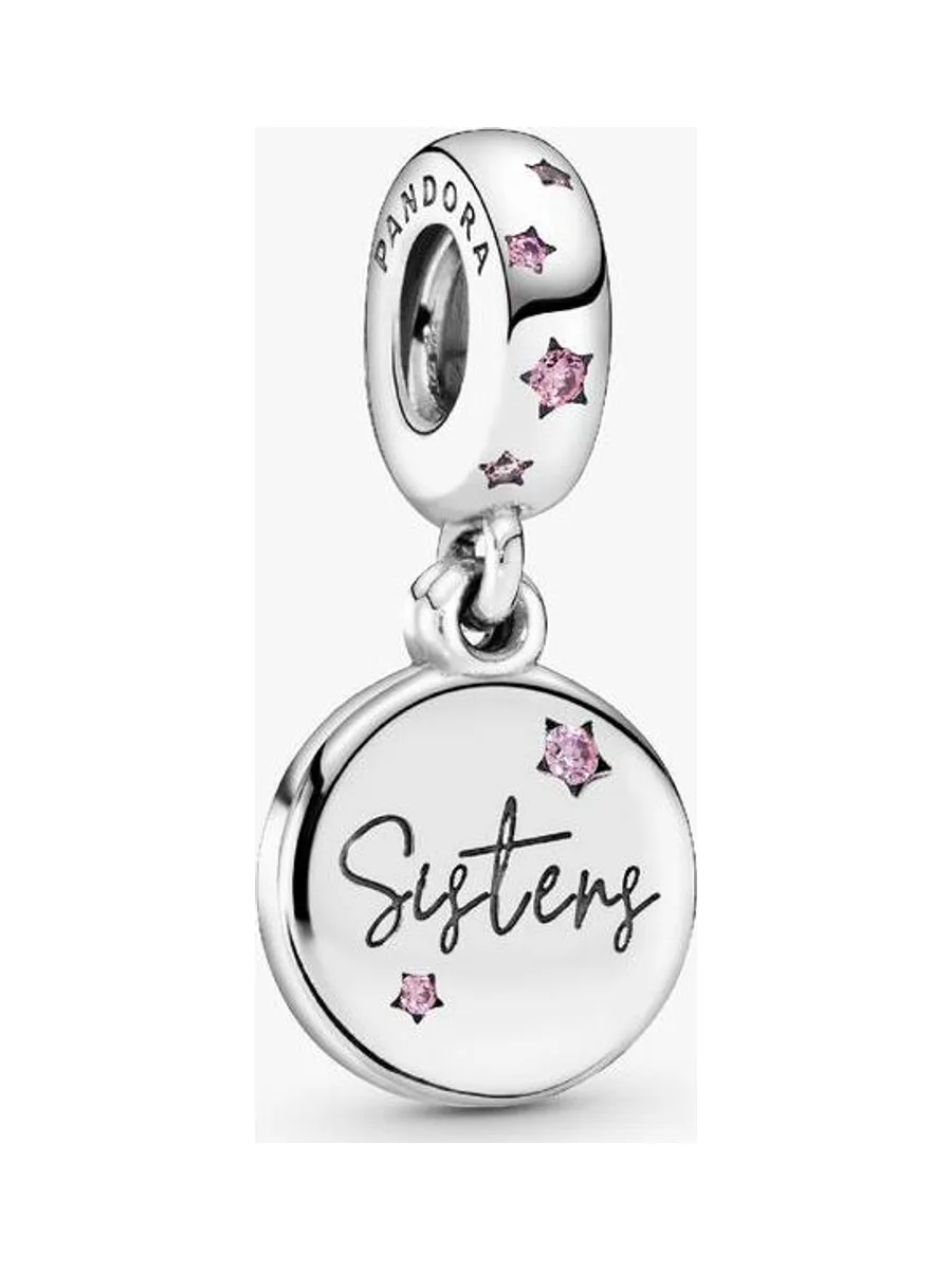 Pandora - Charm Sœurs fuchsia en argent rose 1