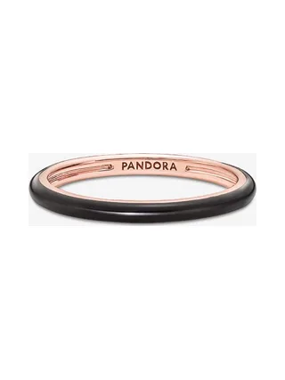 Pandora - Bague Émaillé en plaqué or rose 14 carats noir 4
