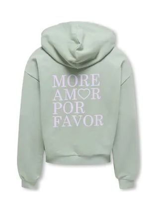 Sweat à Capuche Vert Fille Kids ONLY Amor Life 2
