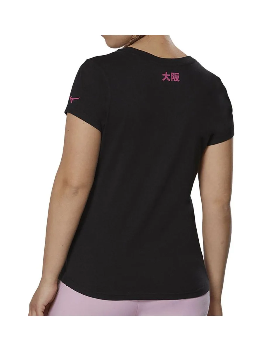 T-shirt Noir Femme technique Mizuno Athletic 3