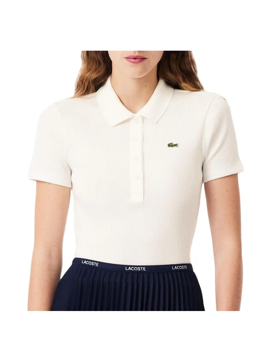 Polo Blanc Femme Lacoste DF5377 2