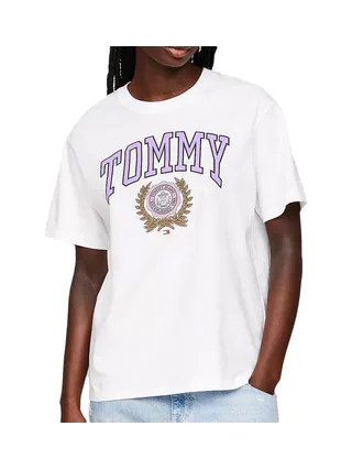 T-shirt Blanc Femme Tommy Hilfiger Varsity Spor 1