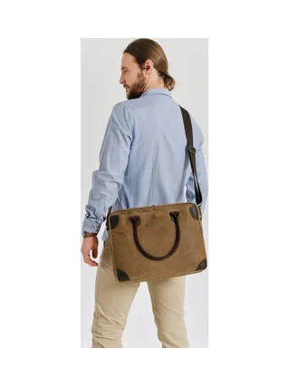 YANN - Sacoche en cuir véritable et toile enduite - Bleu 13