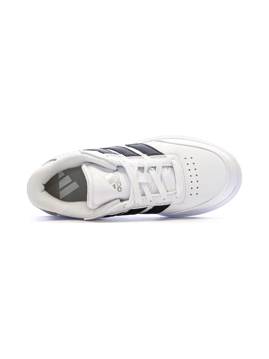 Baskets Blanches/Noires Garçon Adidas Courtblock 4