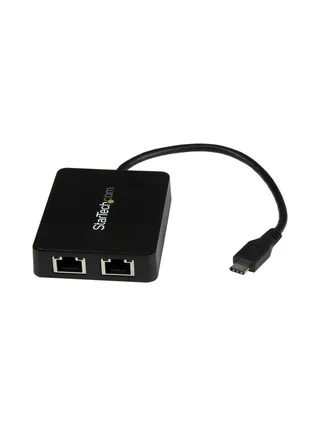 Dual USB-C to GbE Adapter w/USB port 1
