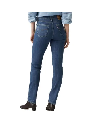 Jean 724 Bleu Foncé Femme Levi's High Rise Straight Med 2