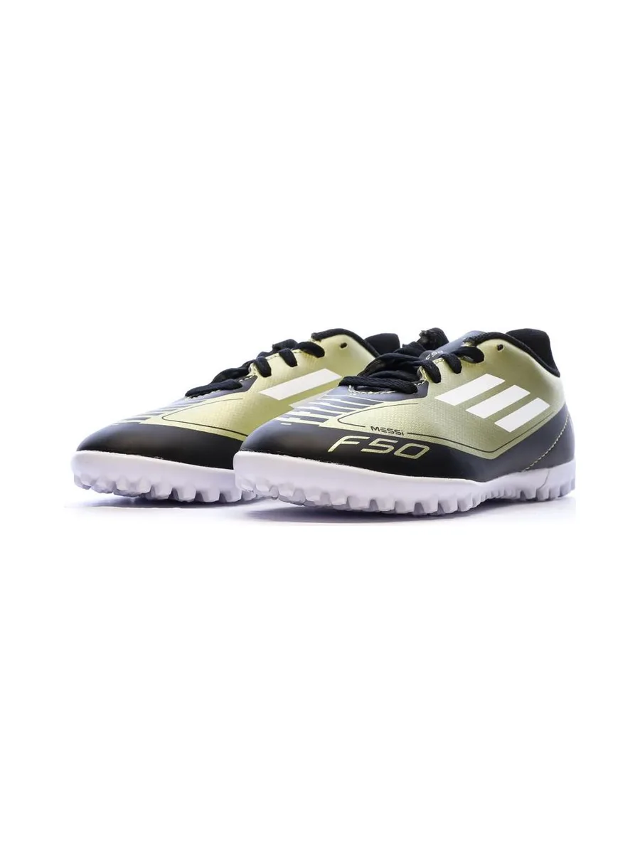 Chaussures de football Noires/Dorés Garçon Adidas F50 Club Tf J Mess 6